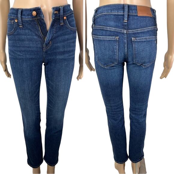Madewell Denim - Madewell Women's Slim Straight Stretch Jeans Dark Wash